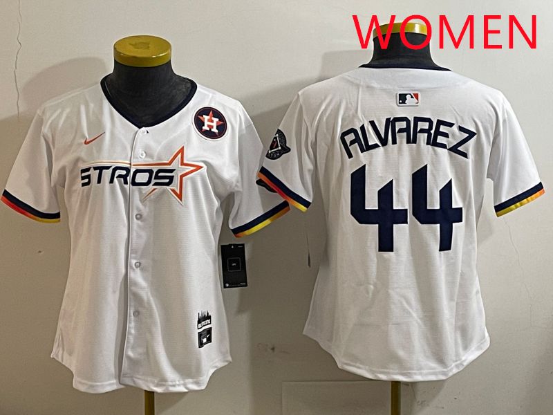Women Houston Astros #44 Alvarez White three generations Joint Name Nike 2025 MLB Jersey style 11